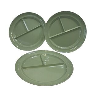 TUPPER Melamine Divided Plates.  Set Of 3 Millionaire Line Vintage Rare Mel‎ Mac